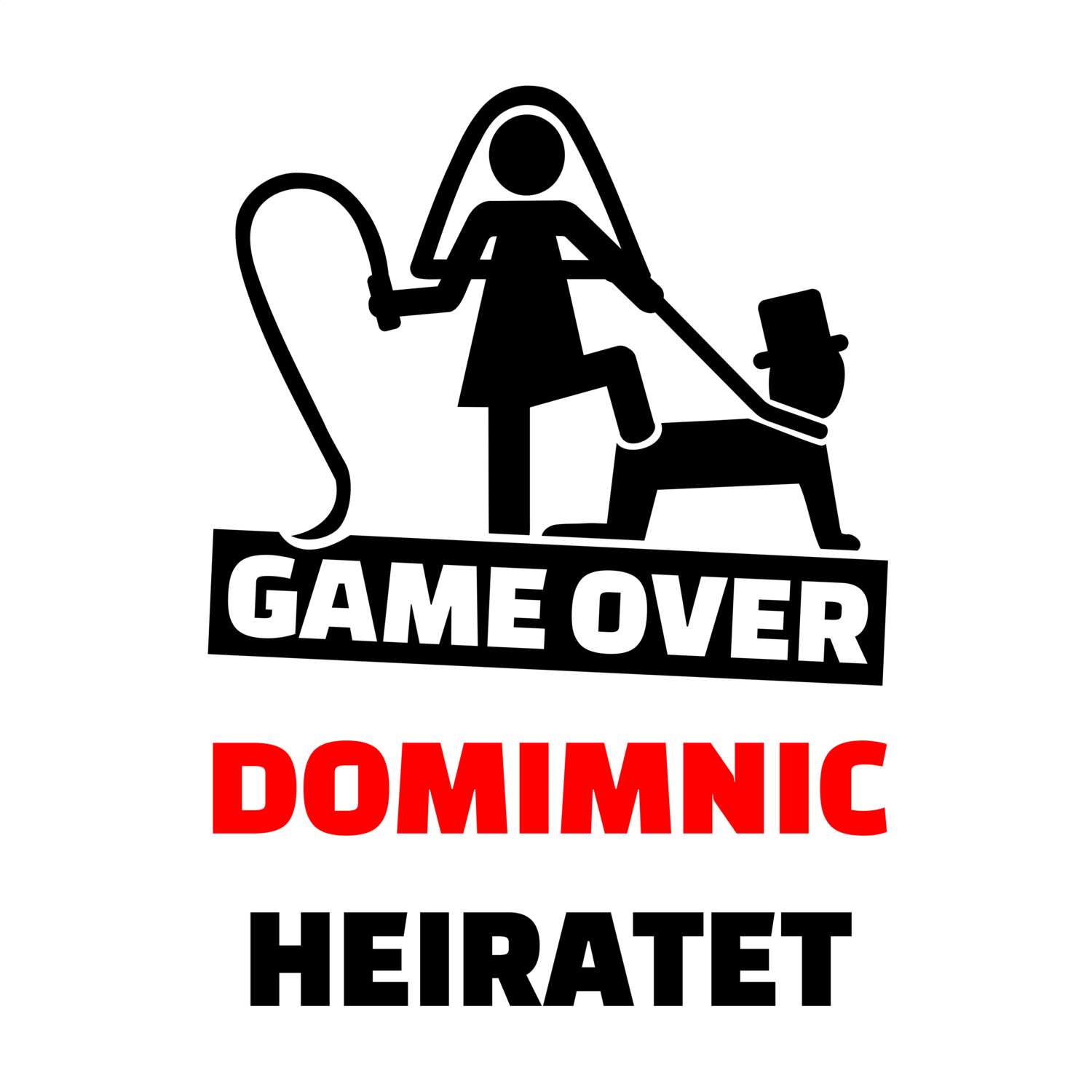 JGA T-Shirt »Game Over« für den Namen »Domimnic«