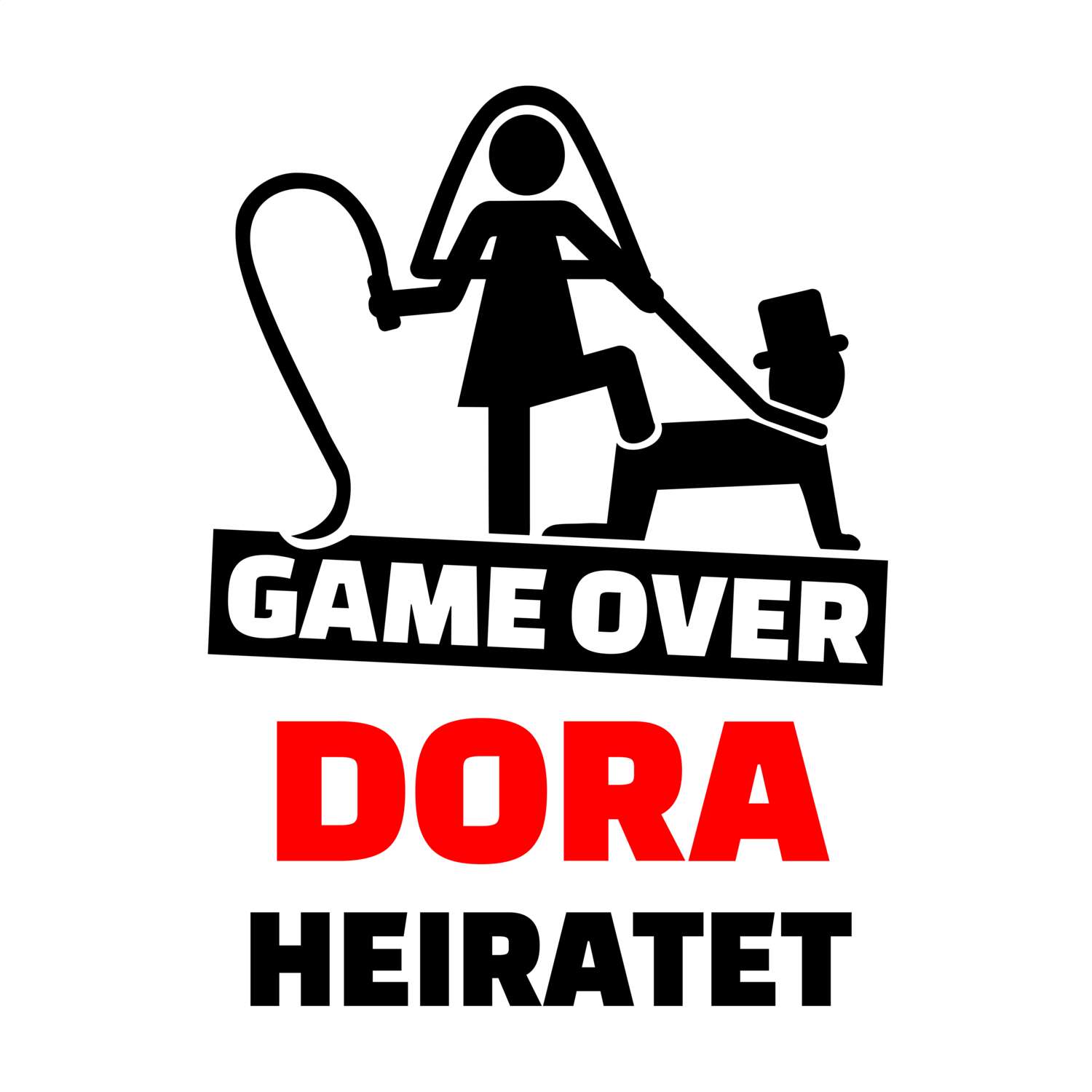 JGA T-Shirt »Game Over« für den Namen »Dora«