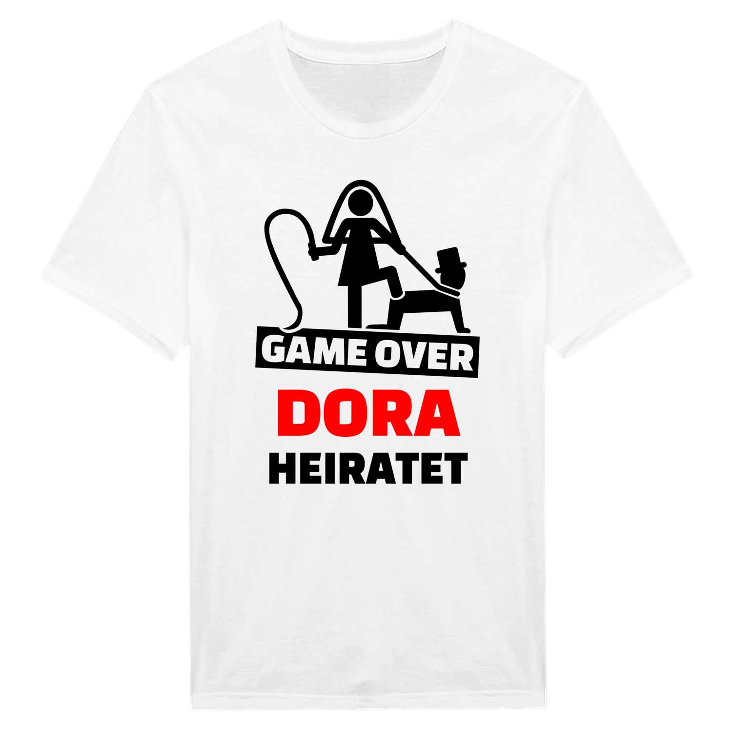 JGA T-Shirt »Game Over« für den Namen »Dora«