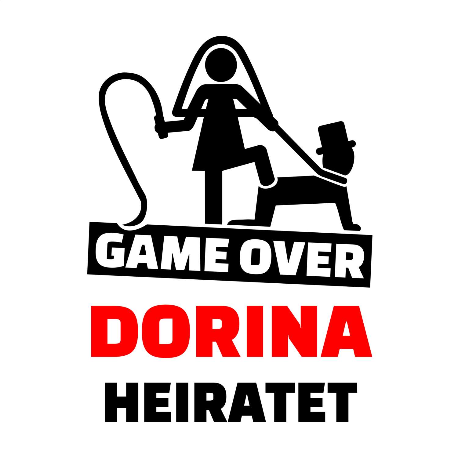 JGA T-Shirt »Game Over« für den Namen »Dorina«