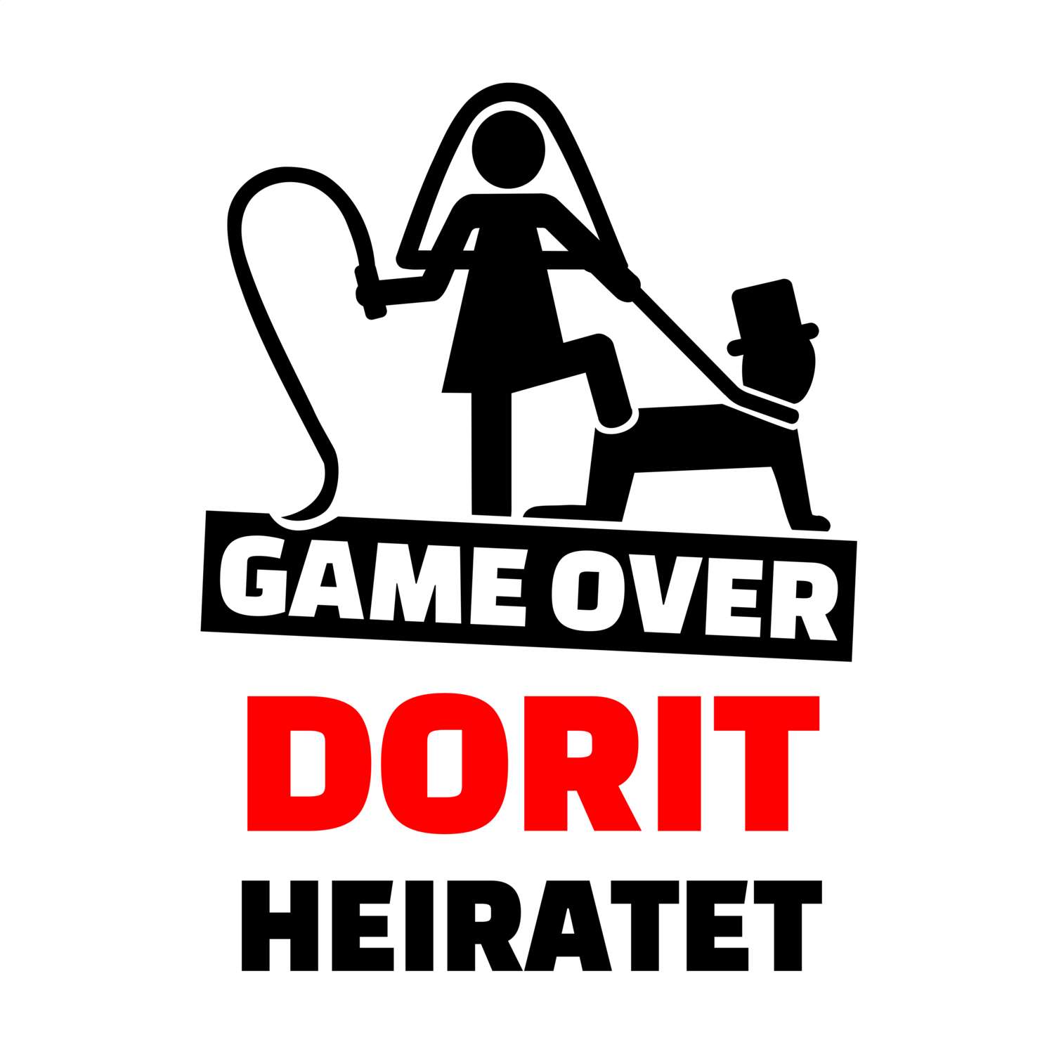 JGA T-Shirt »Game Over« für den Namen »Dorit«