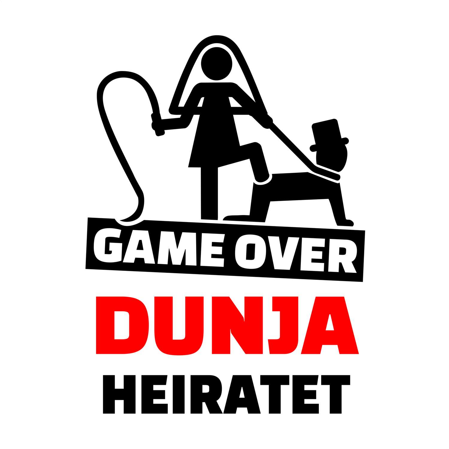 JGA T-Shirt »Game Over« für den Namen »Dunja«