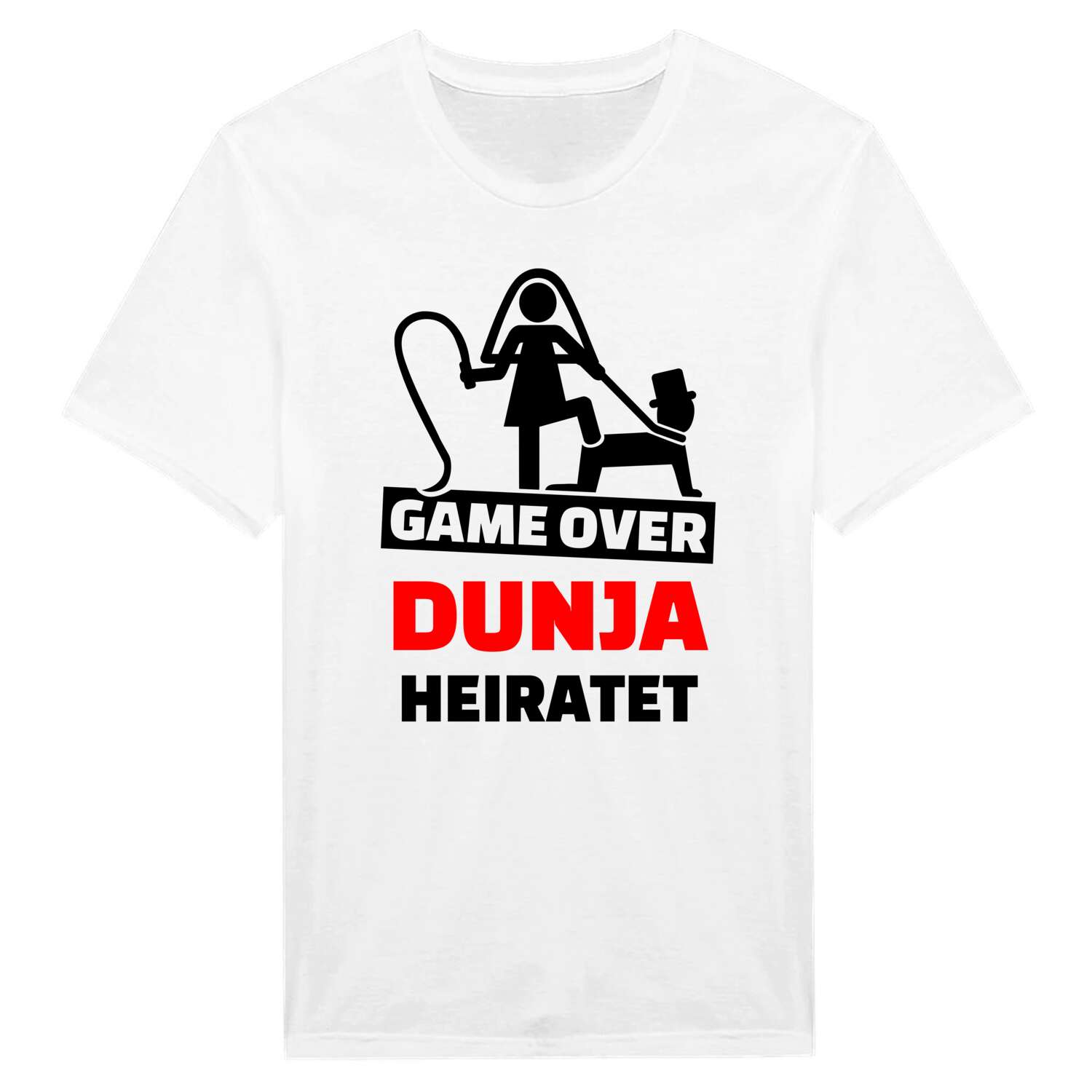 JGA T-Shirt »Game Over« für den Namen »Dunja«