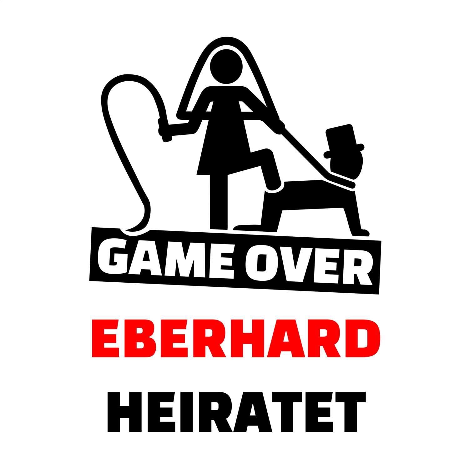 JGA T-Shirt »Game Over« für den Namen »Eberhard«