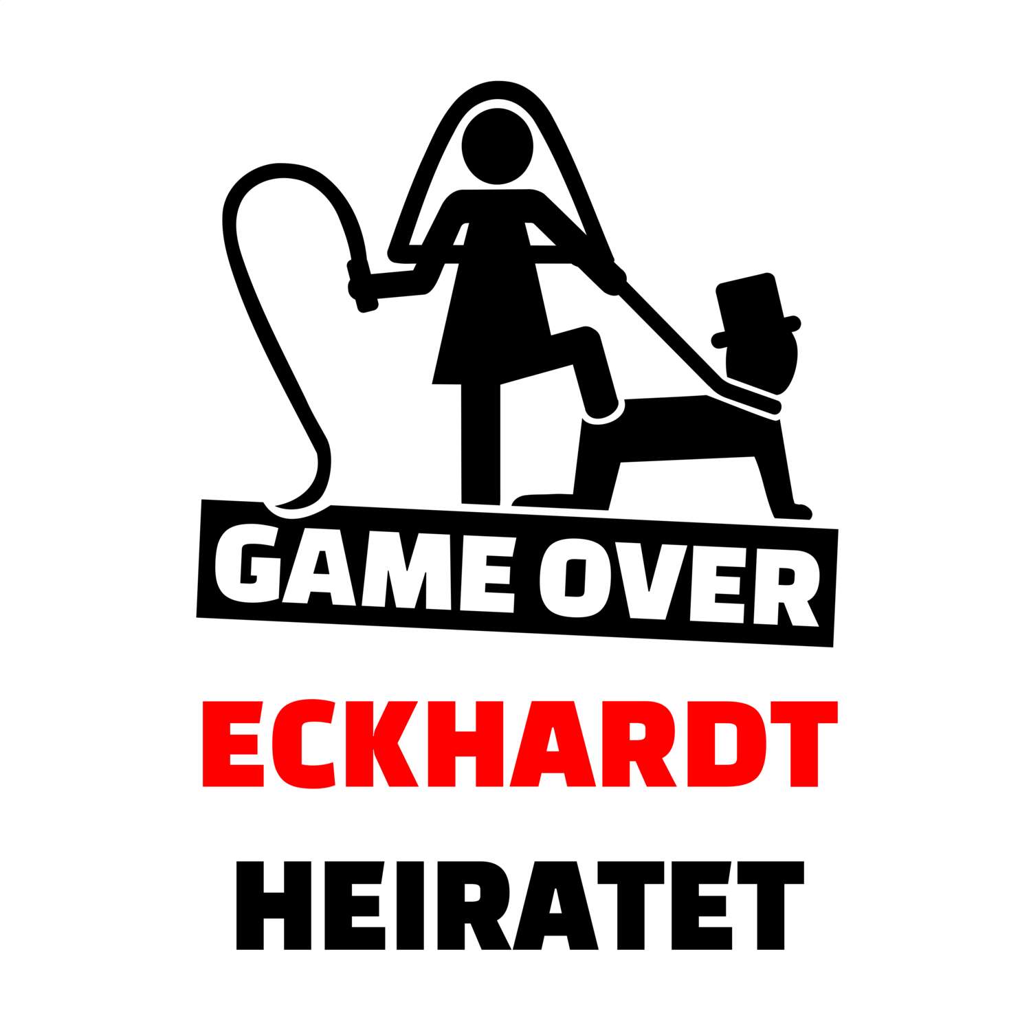 JGA T-Shirt »Game Over« für den Namen »Eckhardt«