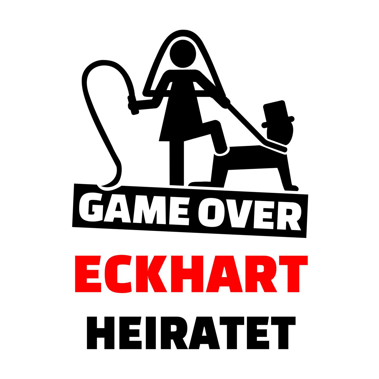 JGA T-Shirt »Game Over« für den Namen »Eckhart«