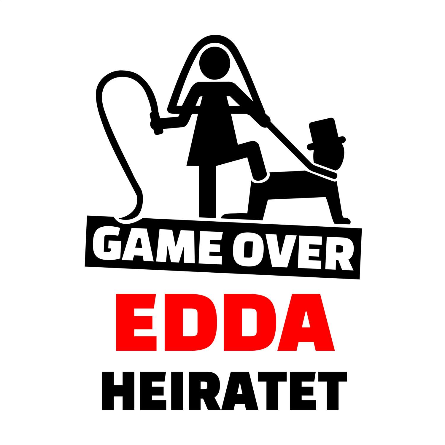 JGA T-Shirt »Game Over« für den Namen »Edda«