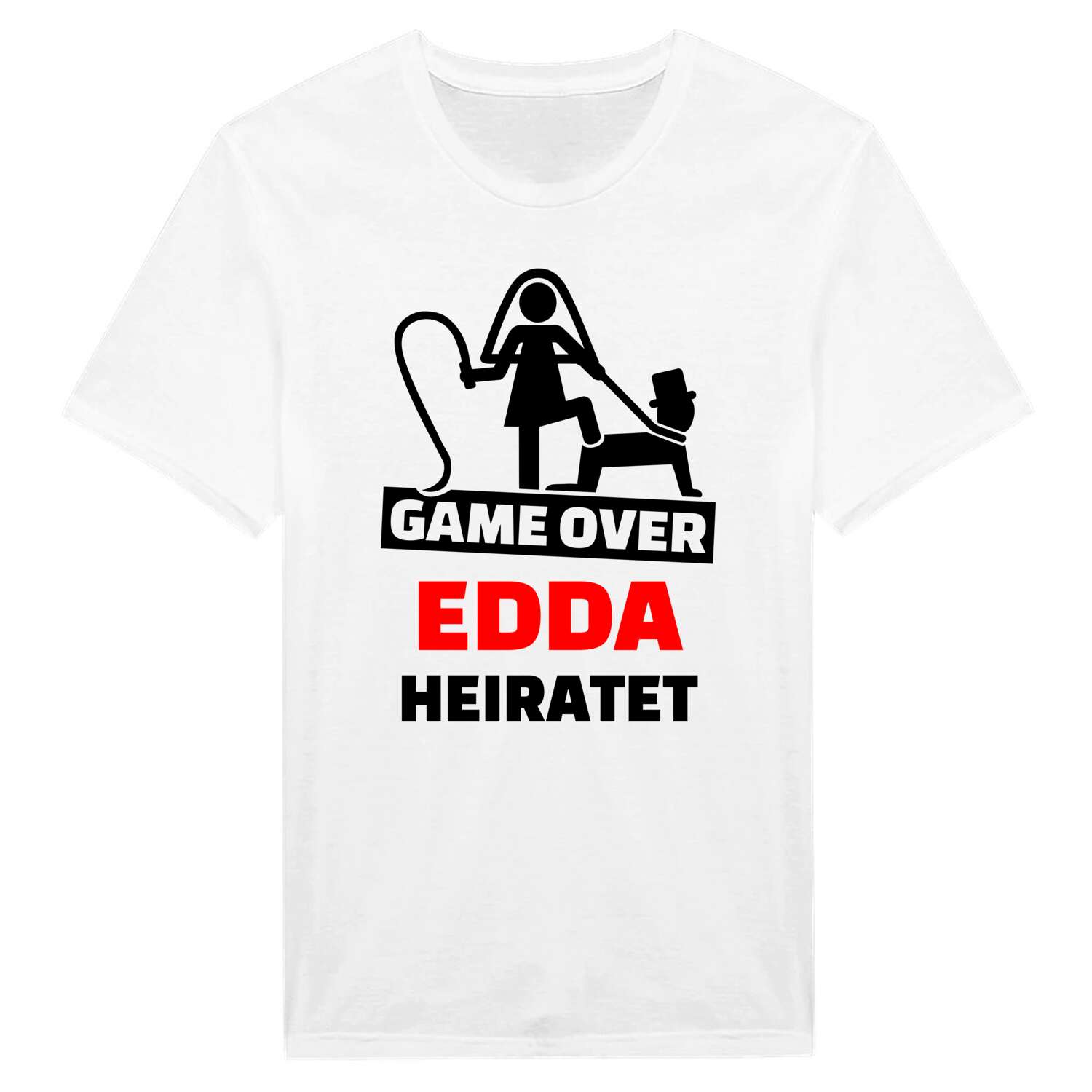 JGA T-Shirt »Game Over« für den Namen »Edda«