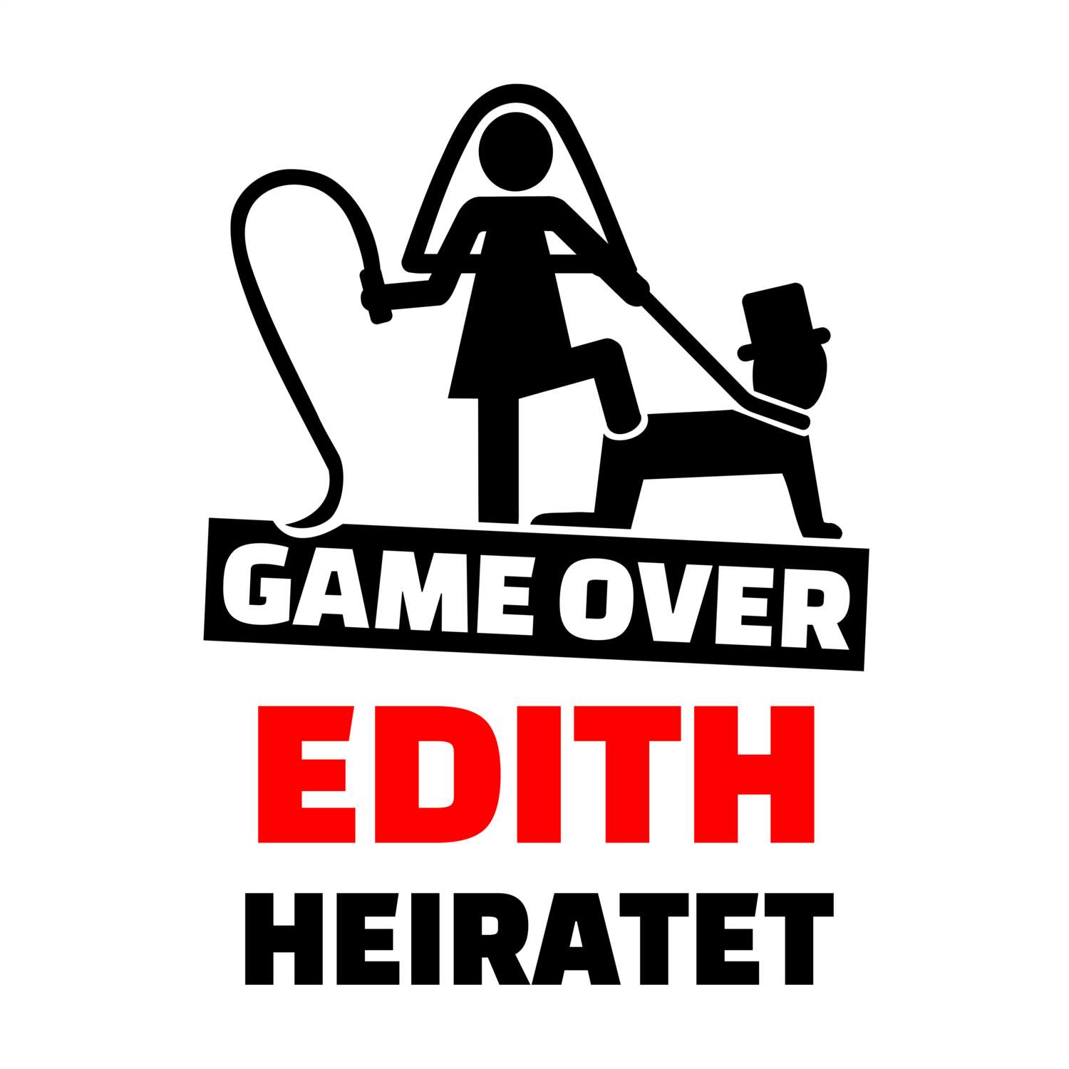 JGA T-Shirt »Game Over« für den Namen »Edith«