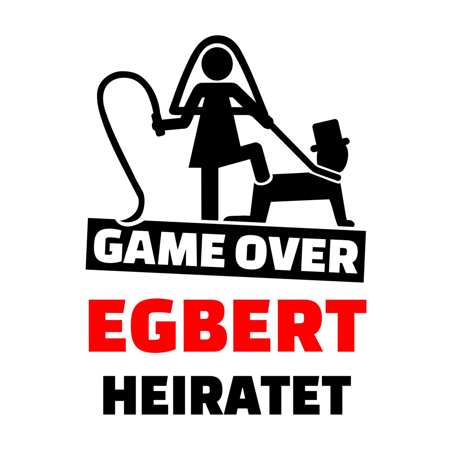 JGA T-Shirt »Game Over« für den Namen »Egbert«
