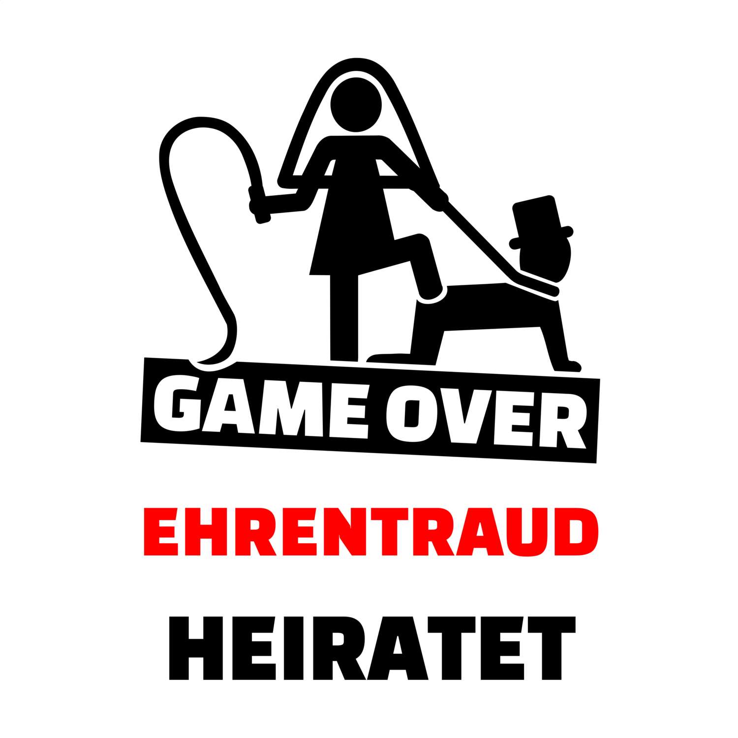 JGA T-Shirt »Game Over« für den Namen »Ehrentraud«