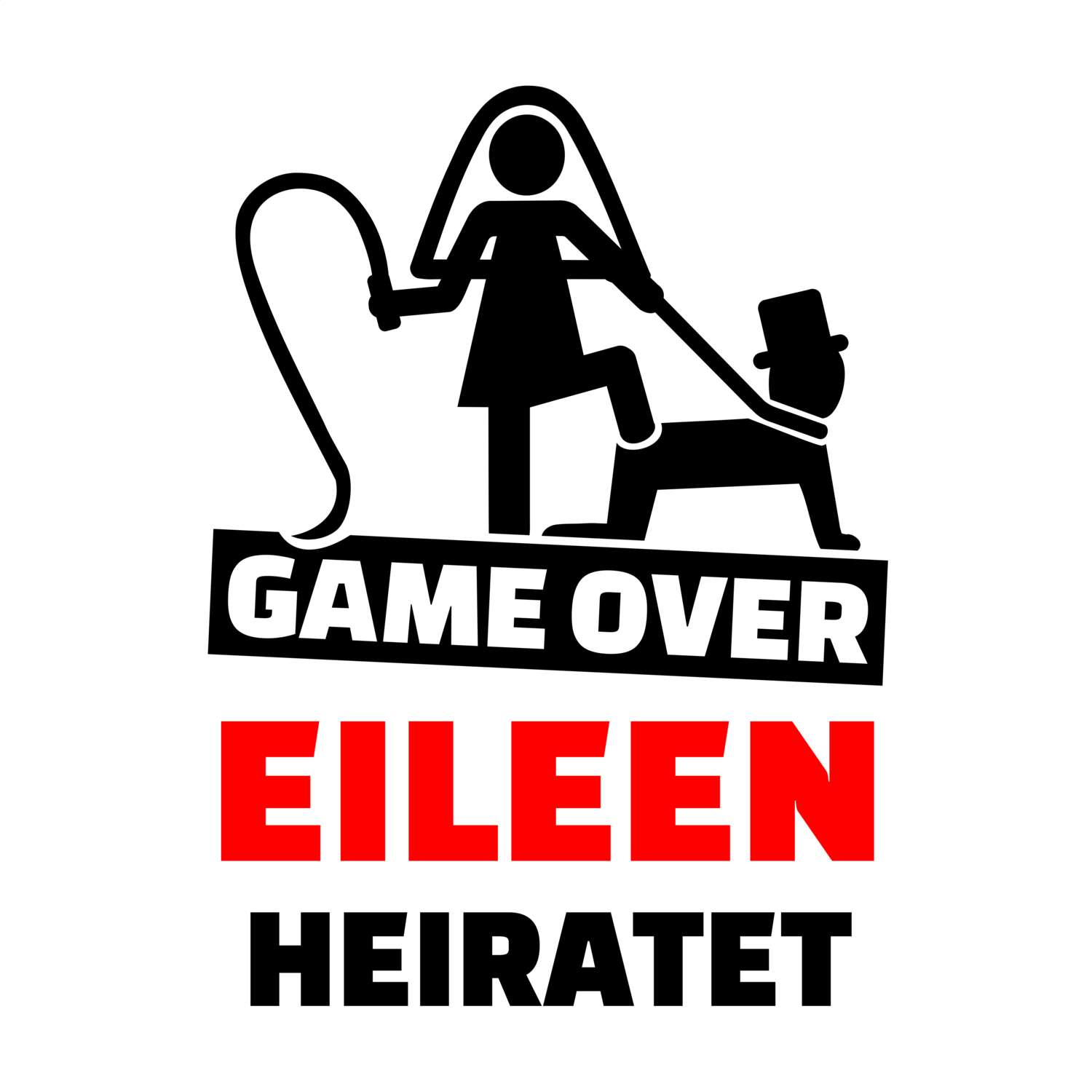 JGA T-Shirt »Game Over« für den Namen »Eileen«