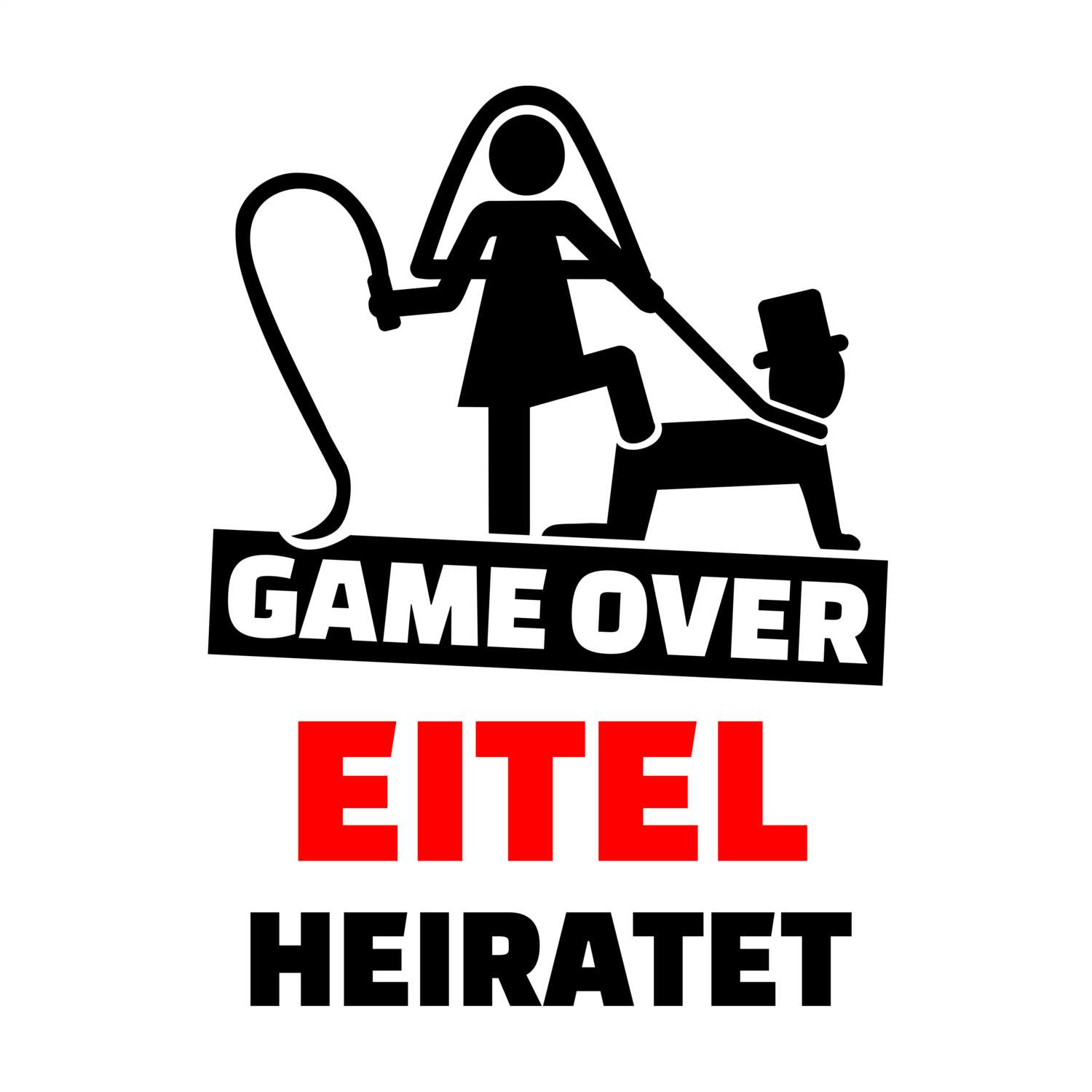 JGA T-Shirt »Game Over« für den Namen »Eitel«