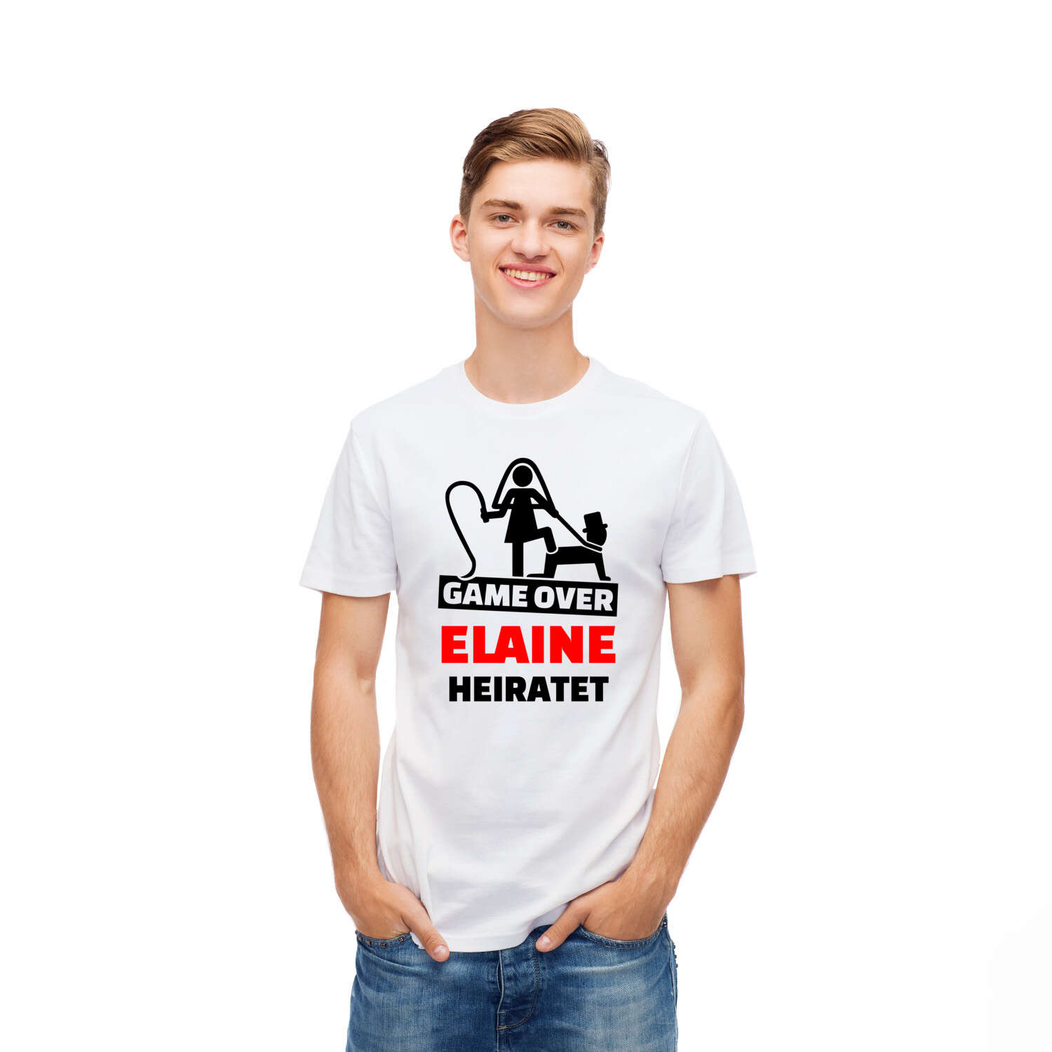 JGA T-Shirt »Game Over« für den Namen »Elaine«