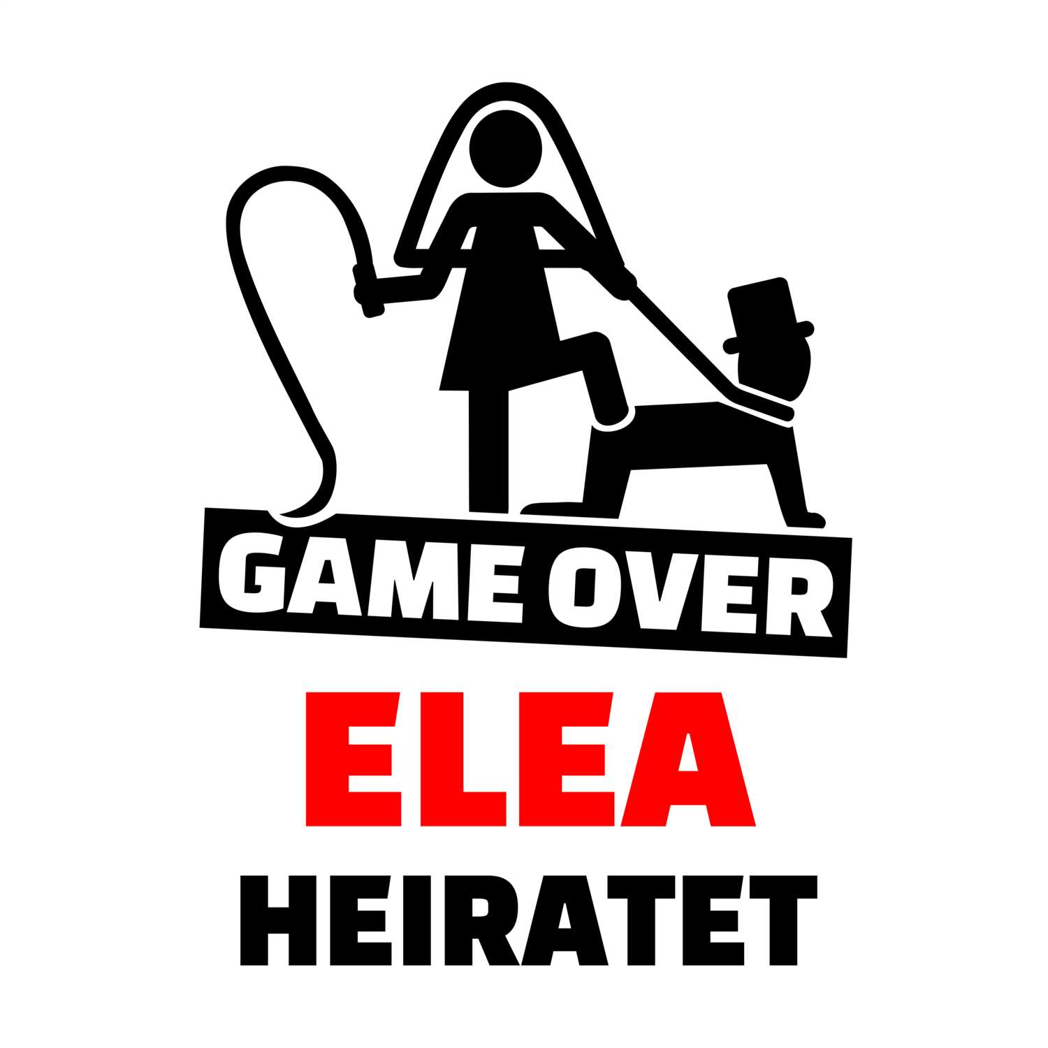 JGA T-Shirt »Game Over« für den Namen »Elea«