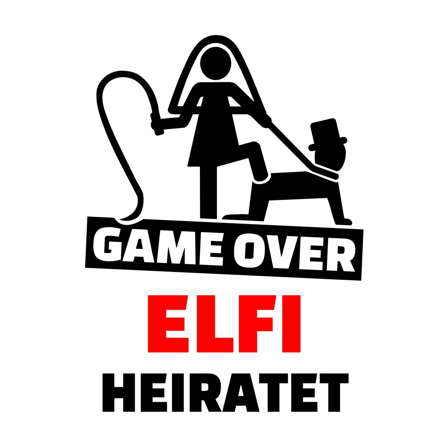 JGA T-Shirt »Game Over« für den Namen »Elfi«