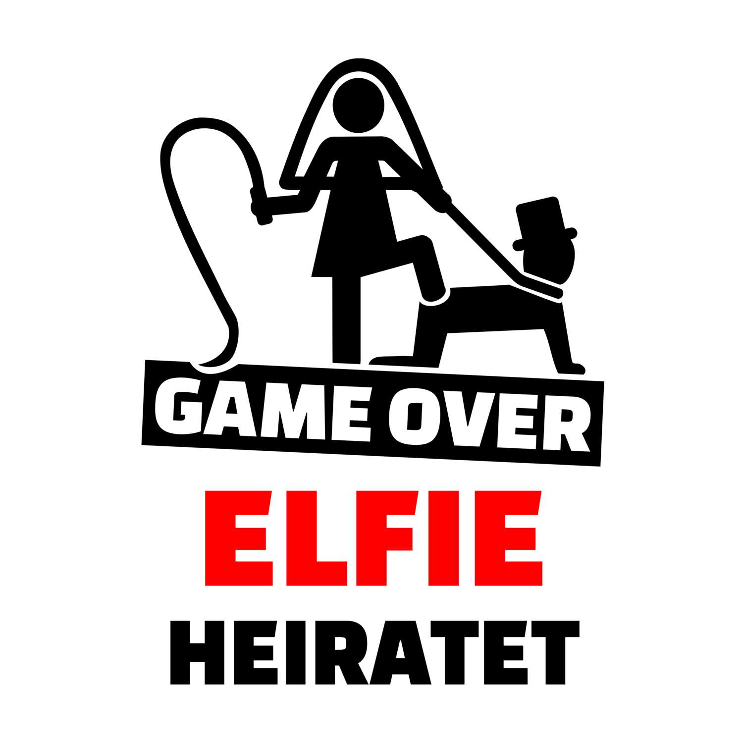 JGA T-Shirt »Game Over« für den Namen »Elfie«