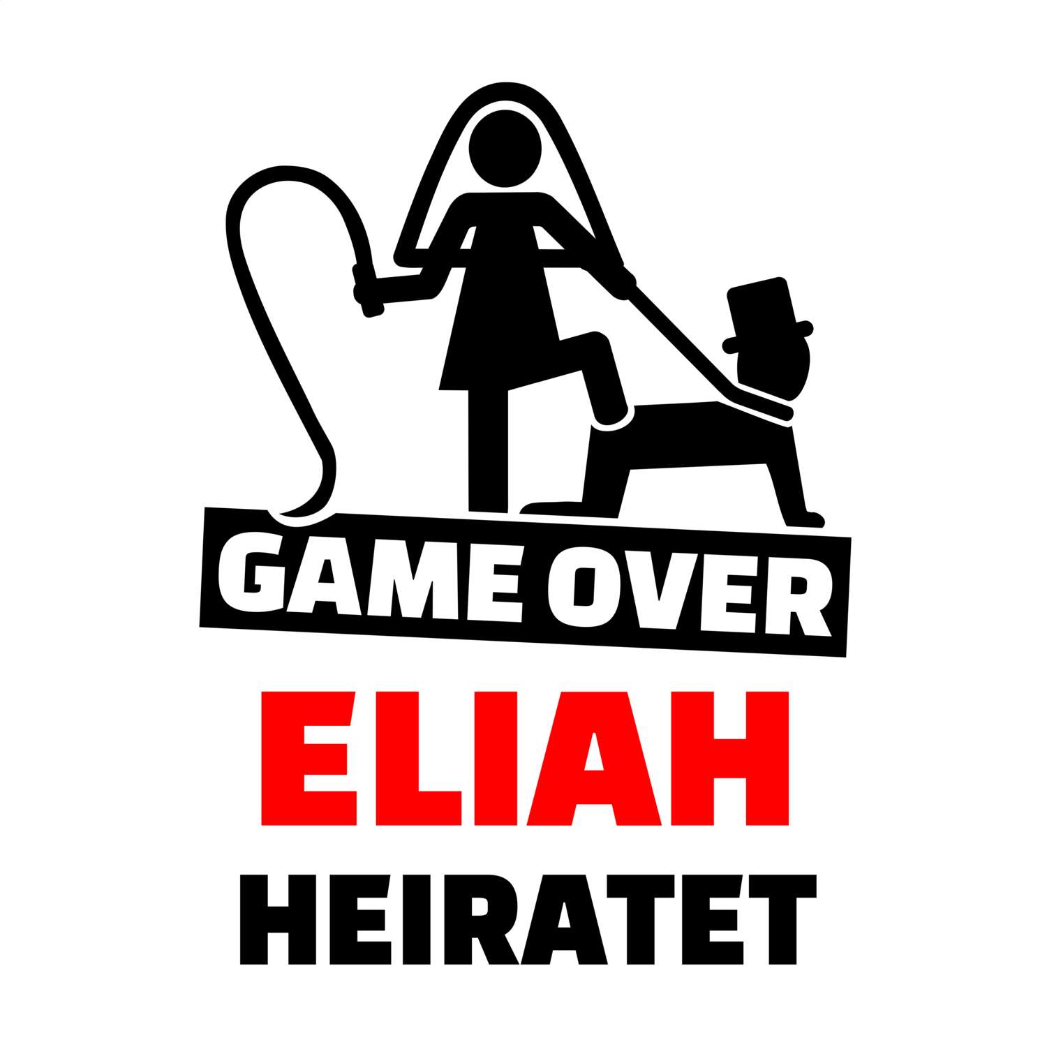 JGA T-Shirt »Game Over« für den Namen »Eliah«