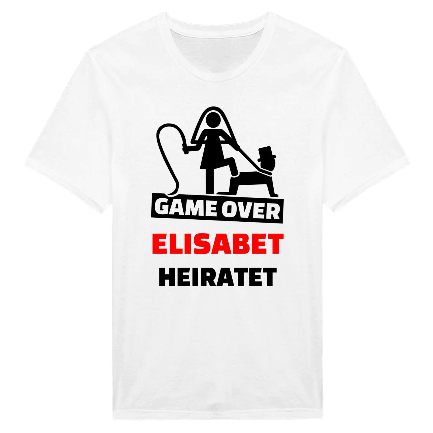 JGA T-Shirt »Game Over« für den Namen »Elisabet«