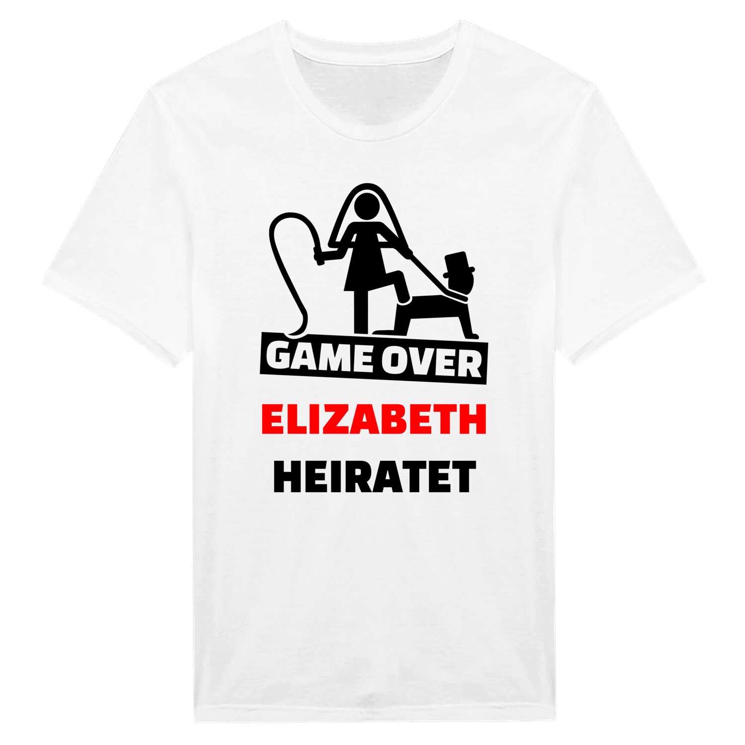 JGA T-Shirt »Game Over« für den Namen »Elizabeth«