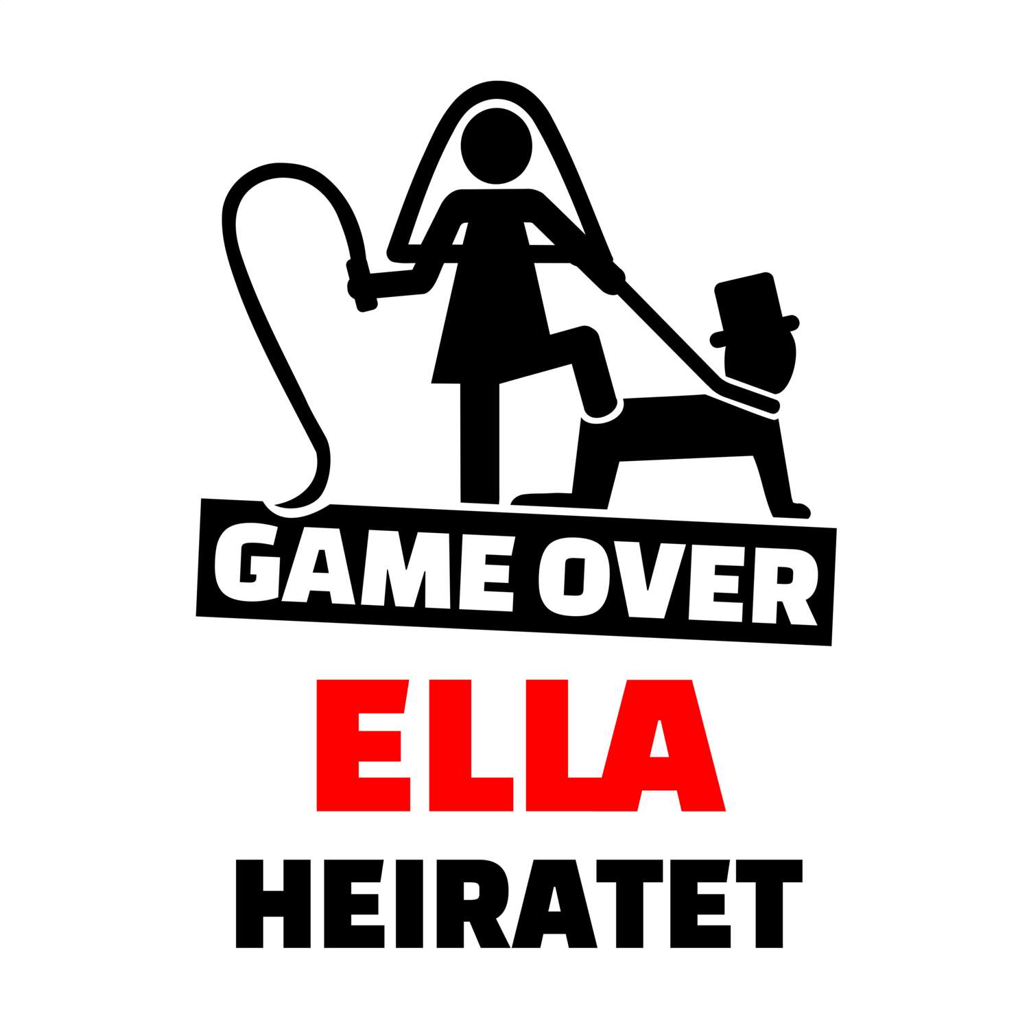 JGA T-Shirt »Game Over« für den Namen »Ella«