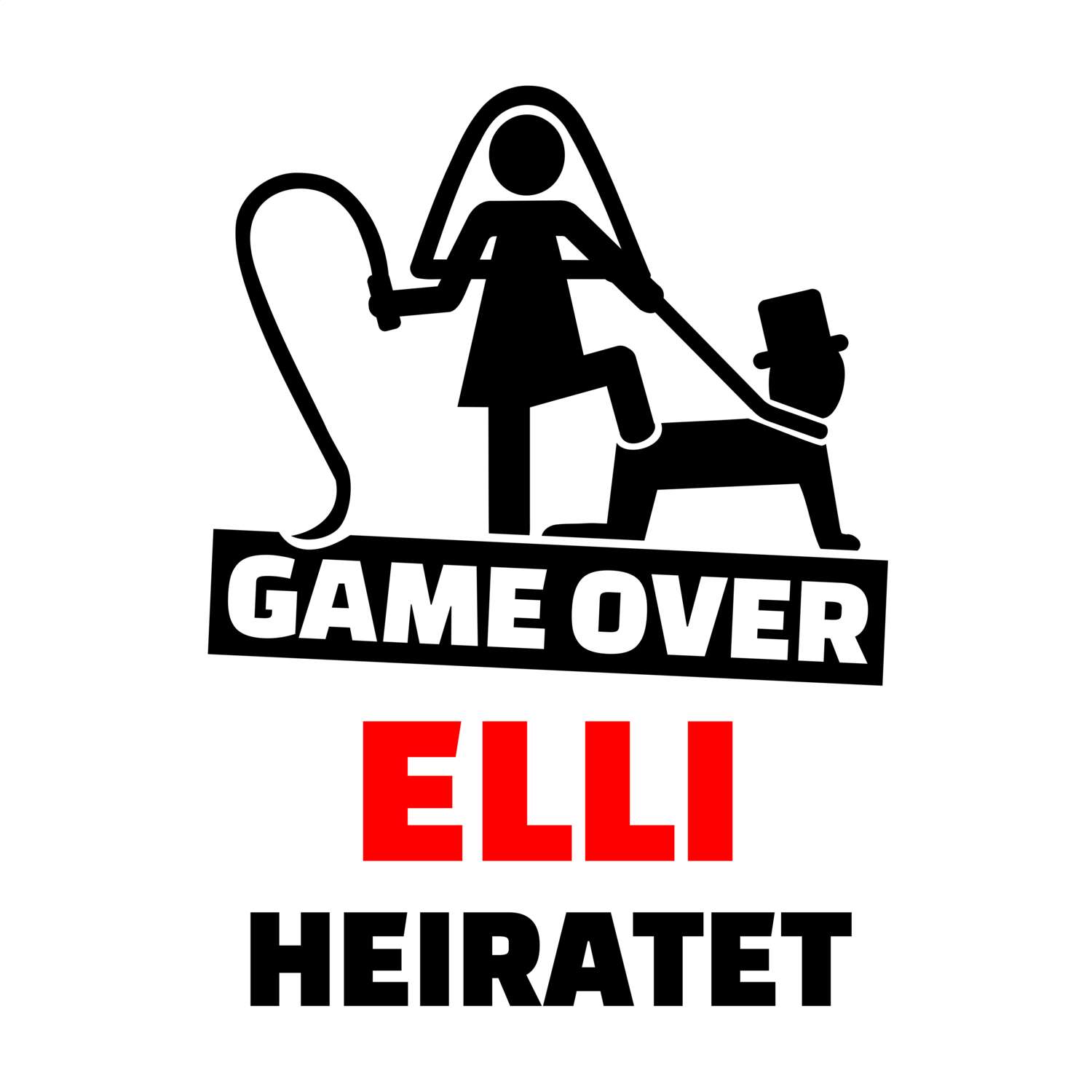 JGA T-Shirt »Game Over« für den Namen »Elli«