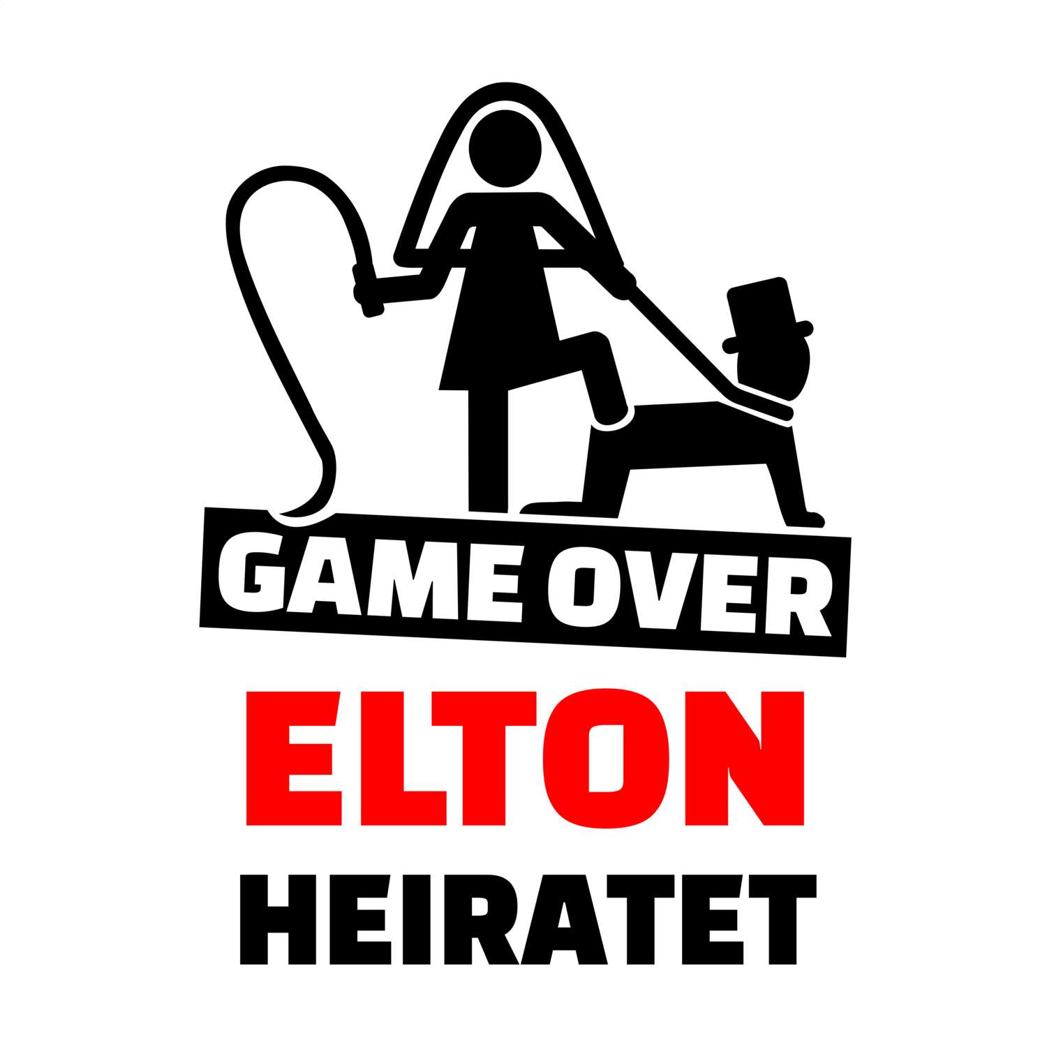 JGA T-Shirt »Game Over« für den Namen »Elton«