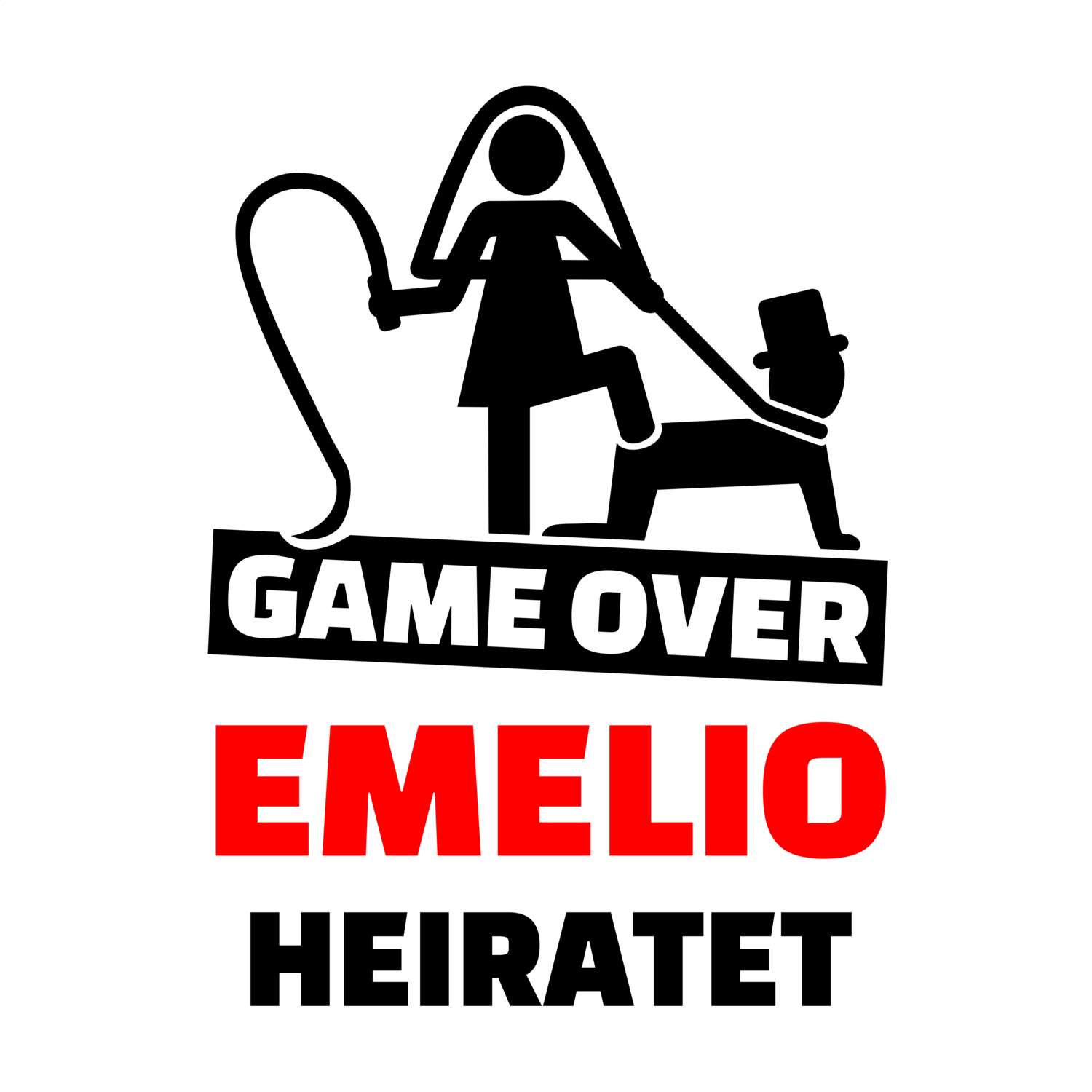 JGA T-Shirt »Game Over« für den Namen »Emelio«