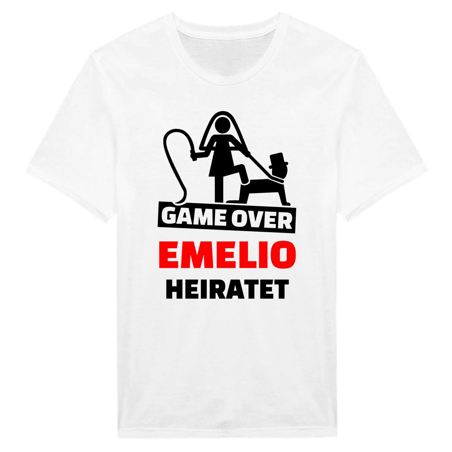 JGA T-Shirt »Game Over« für den Namen »Emelio«