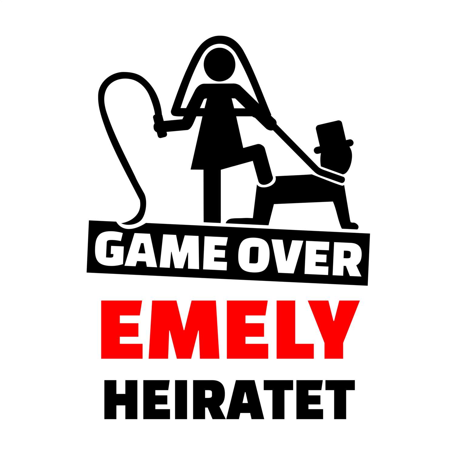 JGA T-Shirt »Game Over« für den Namen »Emely«