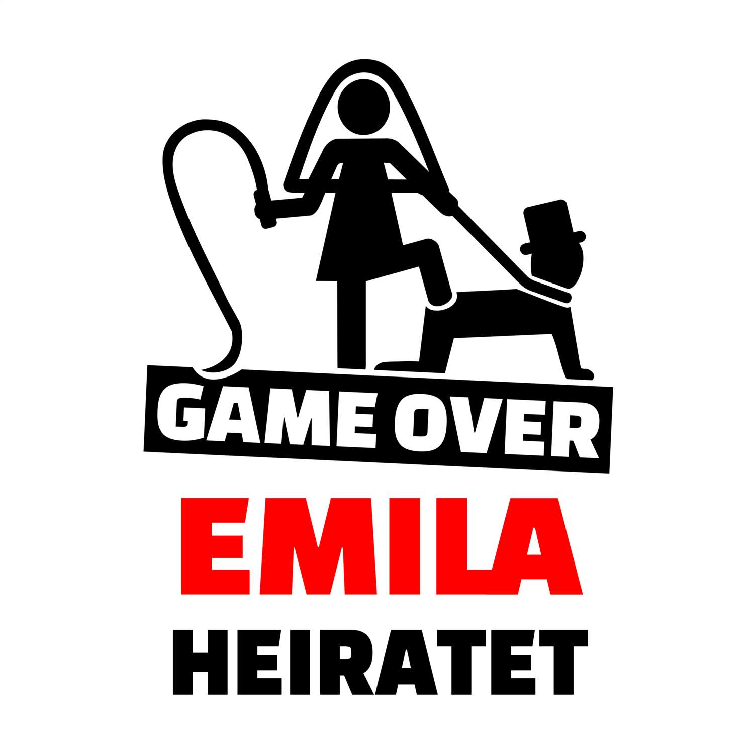 JGA T-Shirt »Game Over« für den Namen »Emila«