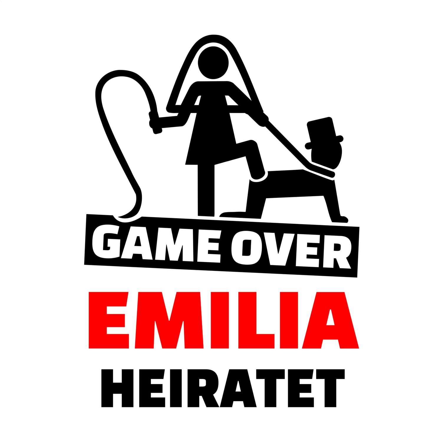 JGA T-Shirt »Game Over« für den Namen »Emilia«