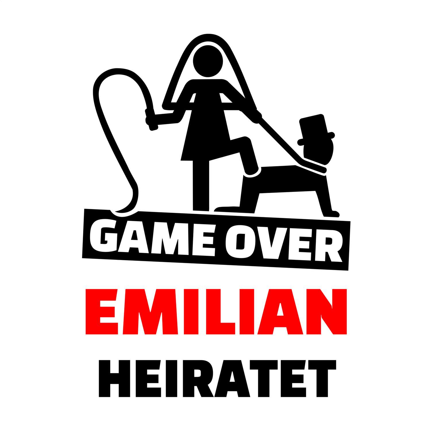 JGA T-Shirt »Game Over« für den Namen »Emilian«