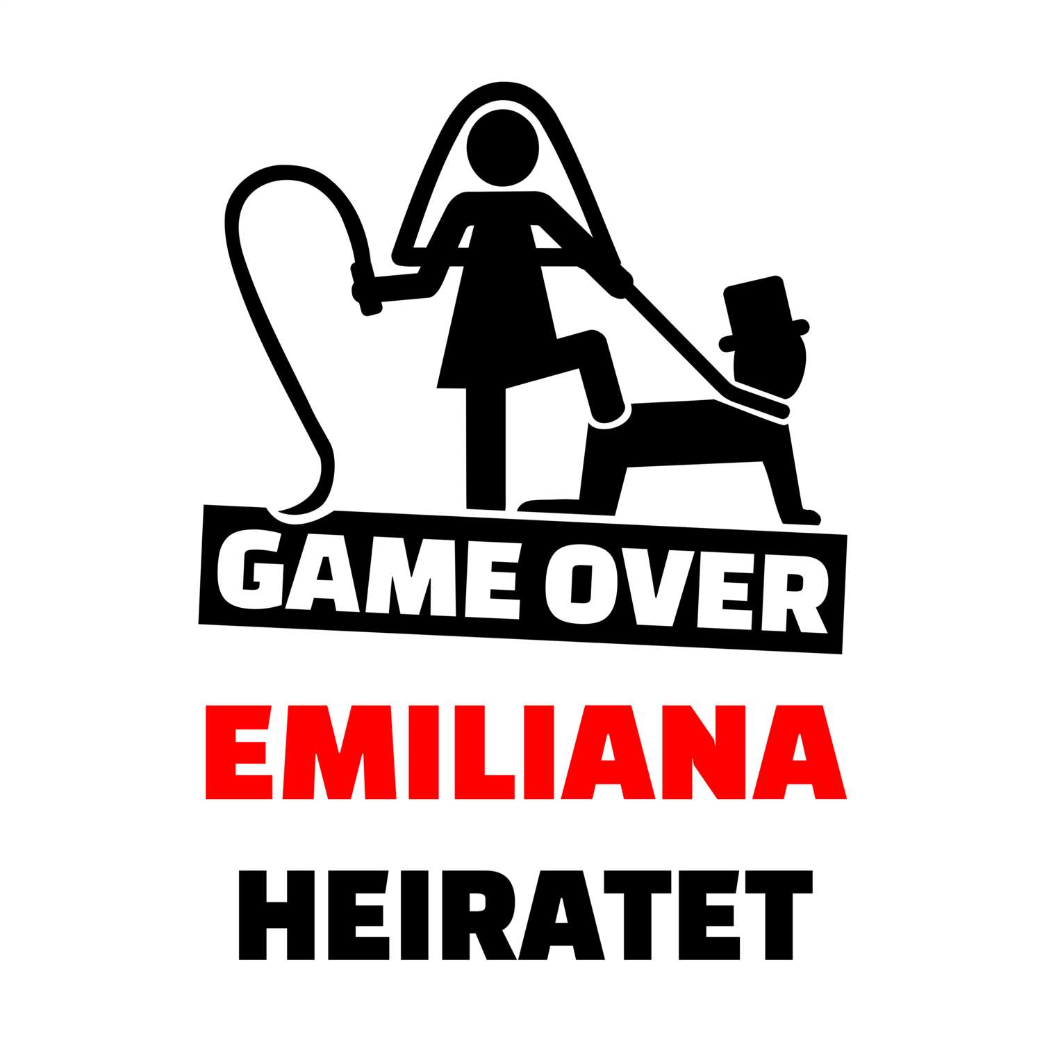 JGA T-Shirt »Game Over« für den Namen »Emiliana«