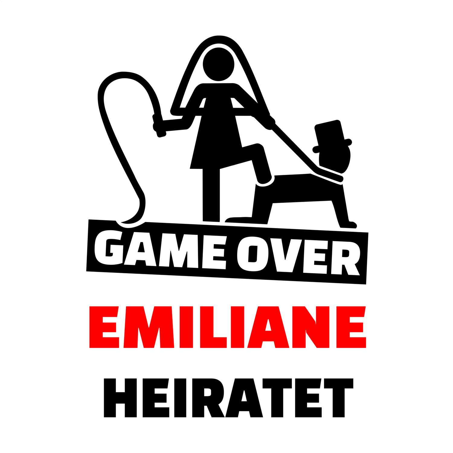 JGA T-Shirt »Game Over« für den Namen »Emiliane«