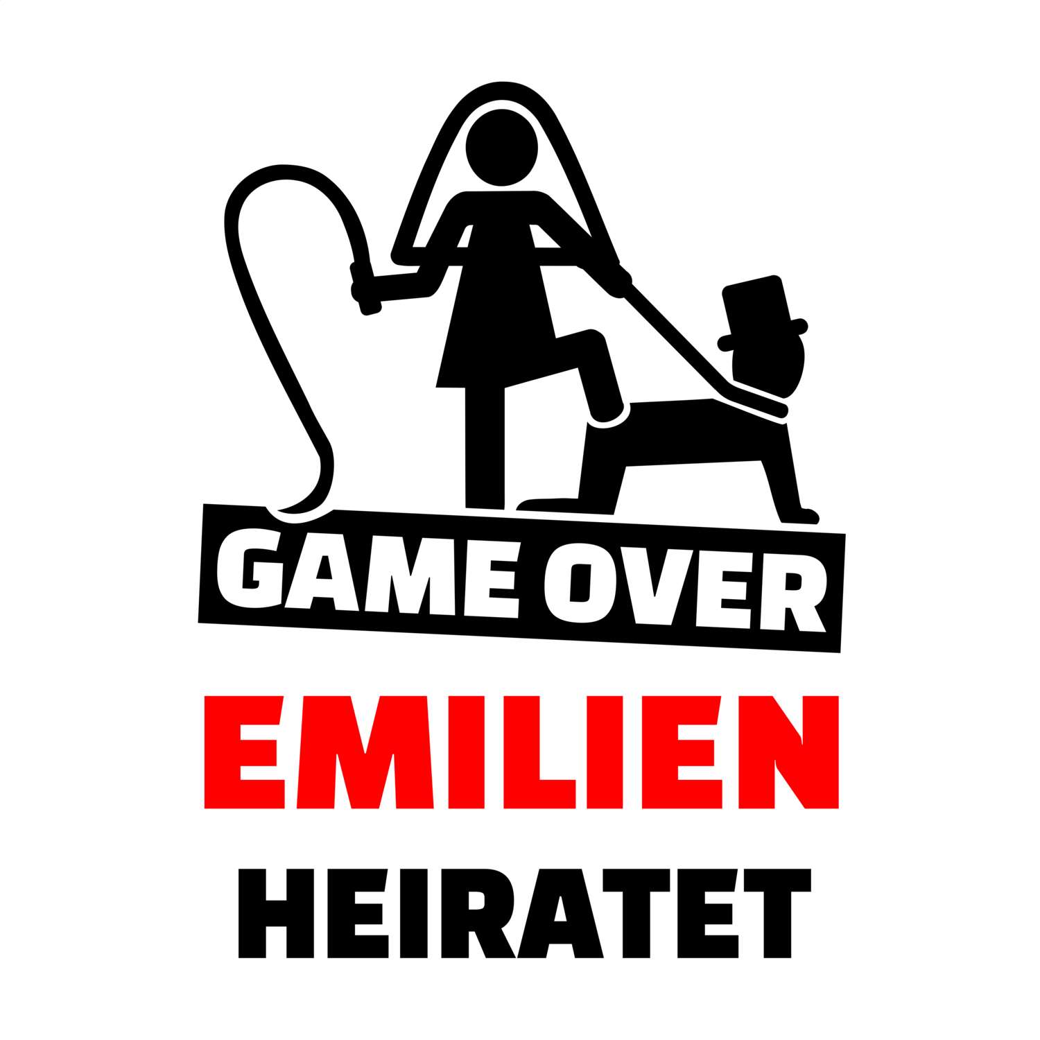 JGA T-Shirt »Game Over« für den Namen »Emilien«