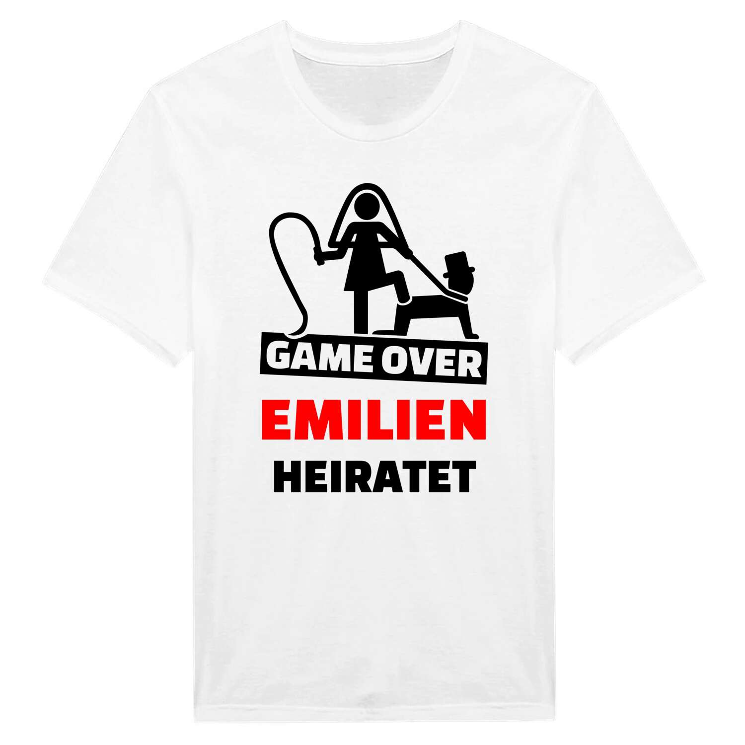 JGA T-Shirt »Game Over« für den Namen »Emilien«