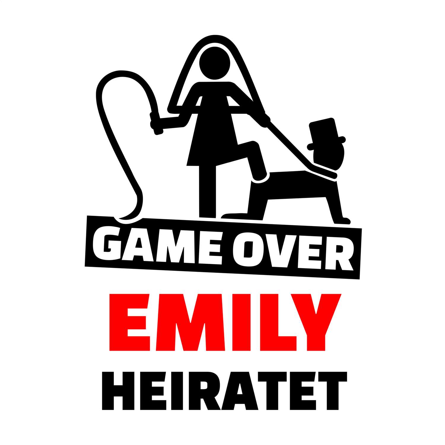 JGA T-Shirt »Game Over« für den Namen »Emily«