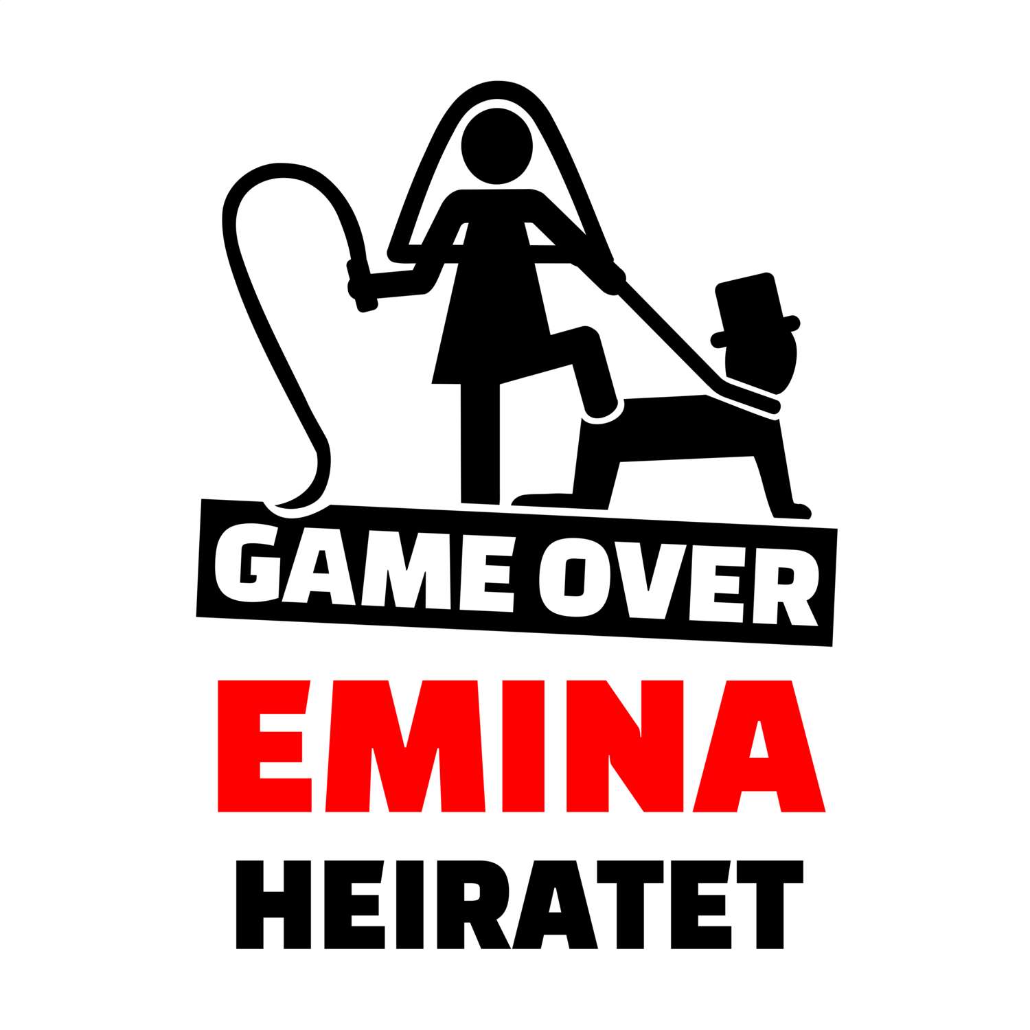 JGA T-Shirt »Game Over« für den Namen »Emina«