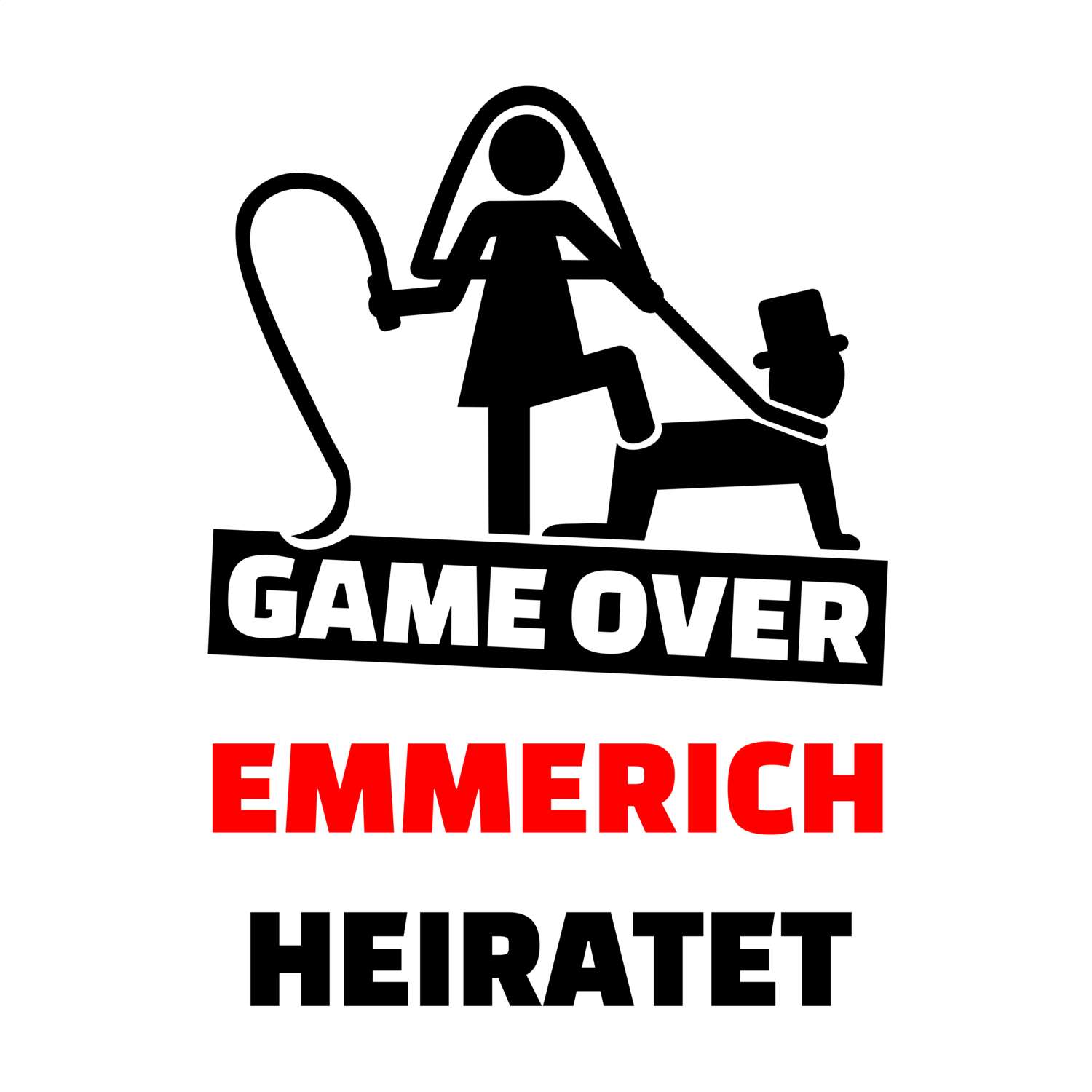 JGA T-Shirt »Game Over« für den Namen »Emmerich«