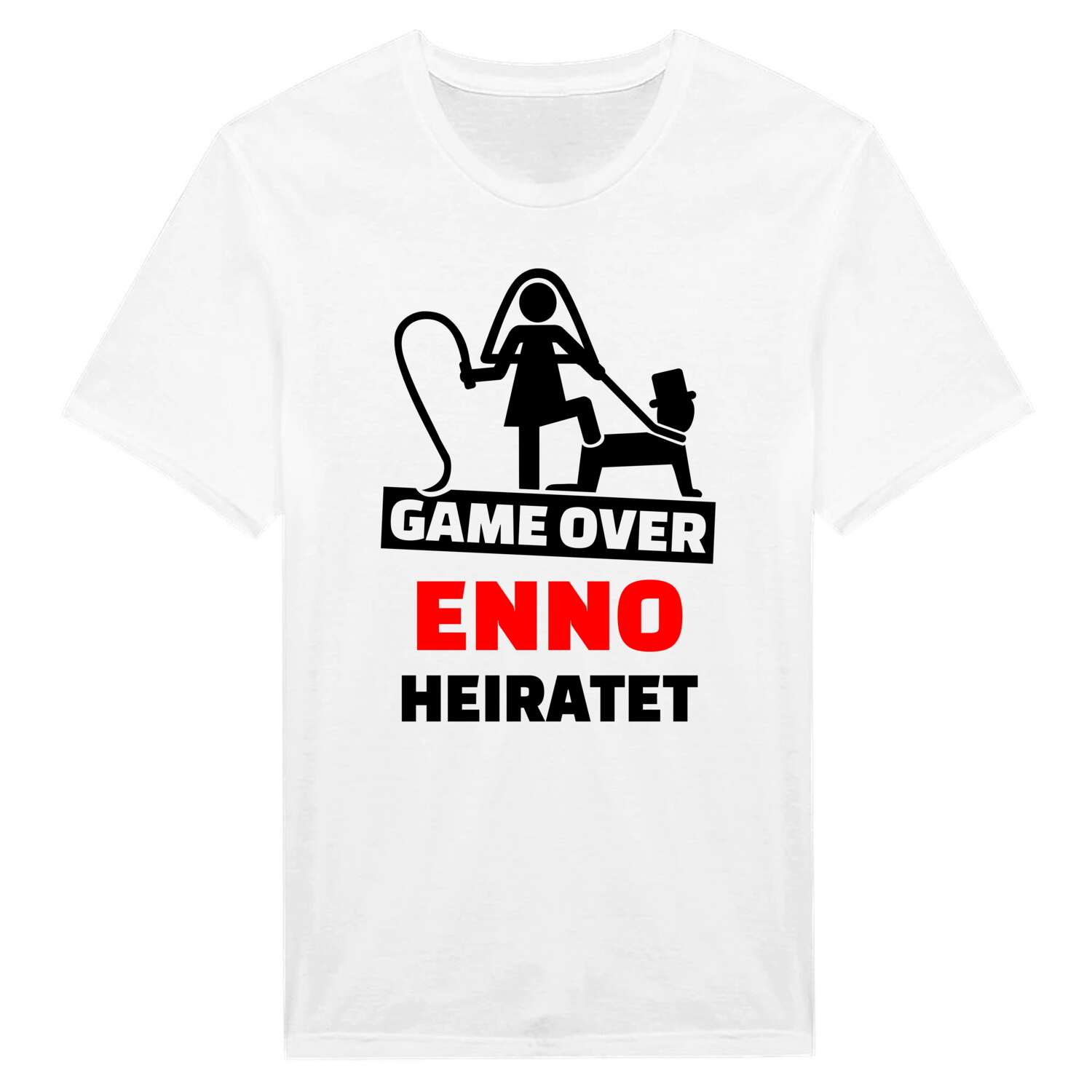 JGA T-Shirt »Game Over« für den Namen »Enno«