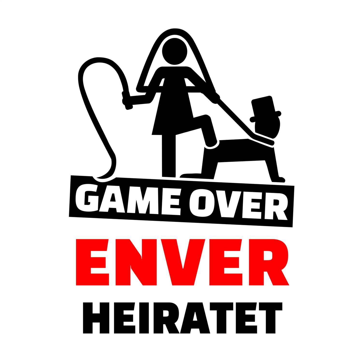 JGA T-Shirt »Game Over« für den Namen »Enver«