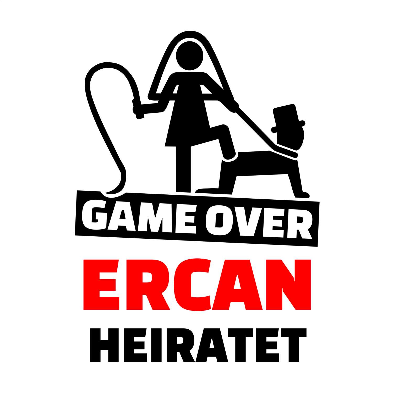 JGA T-Shirt »Game Over« für den Namen »Ercan«