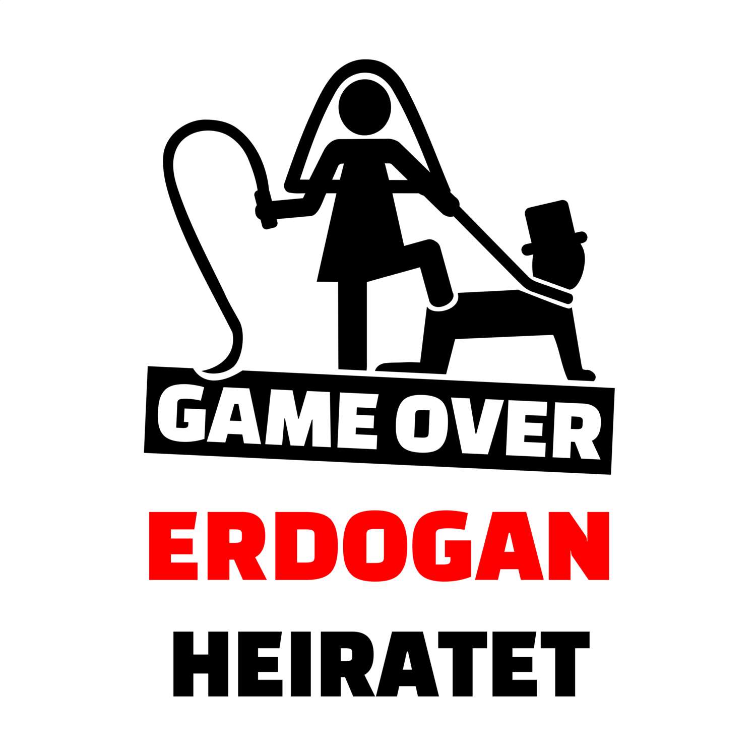 JGA T-Shirt »Game Over« für den Namen »Erdogan«