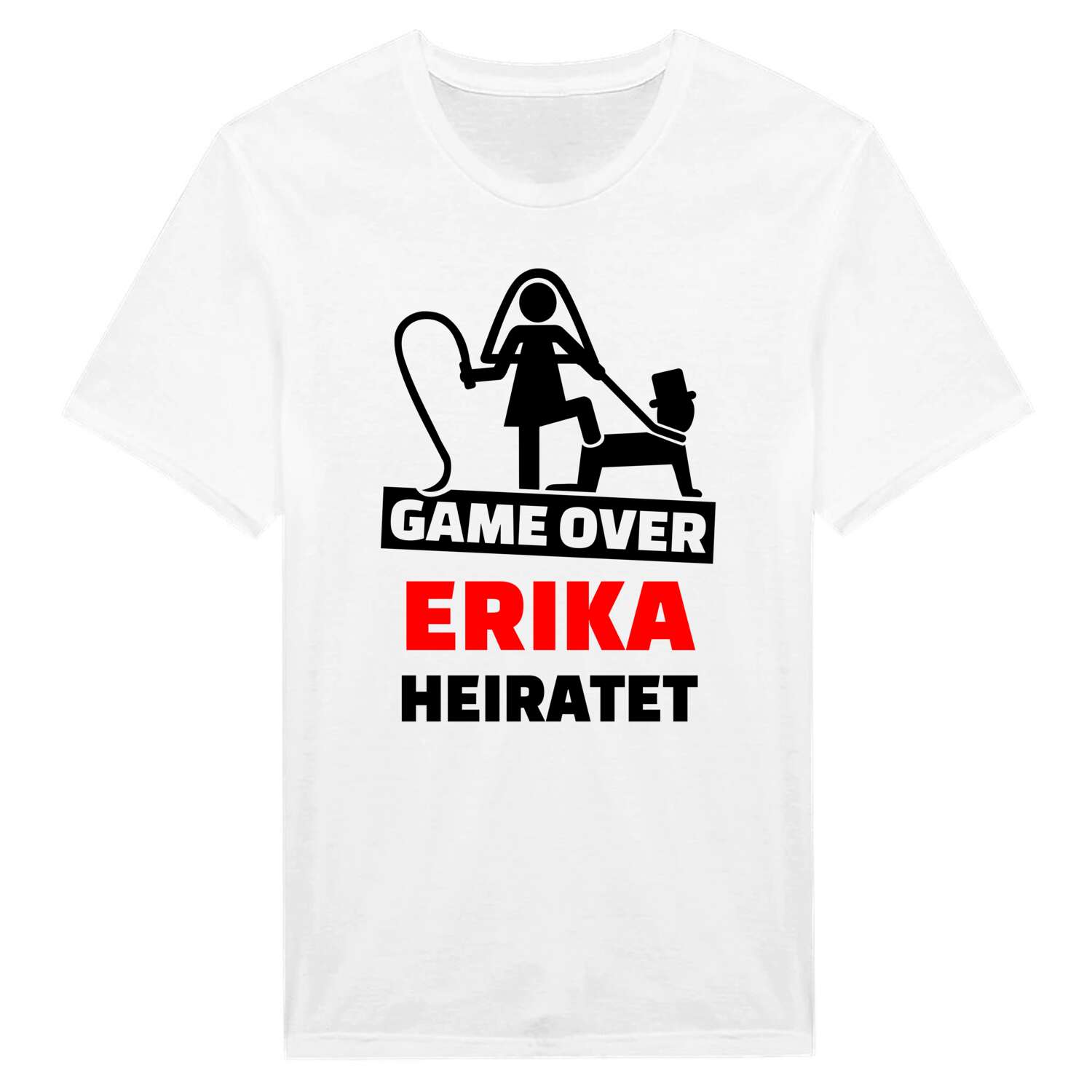 JGA T-Shirt »Game Over« für den Namen »Erika«