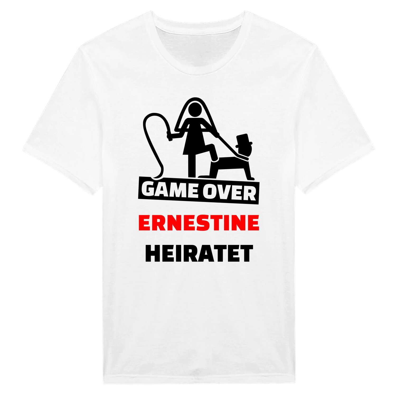 JGA T-Shirt »Game Over« für den Namen »Ernestine«