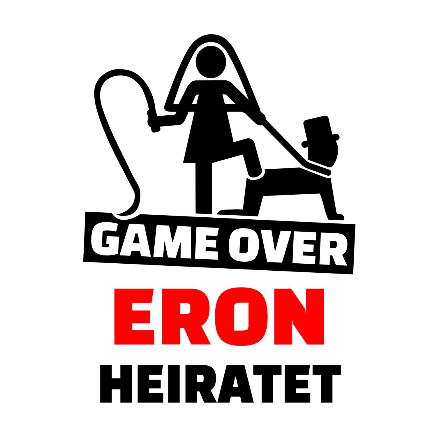 JGA T-Shirt »Game Over« für den Namen »Eron«