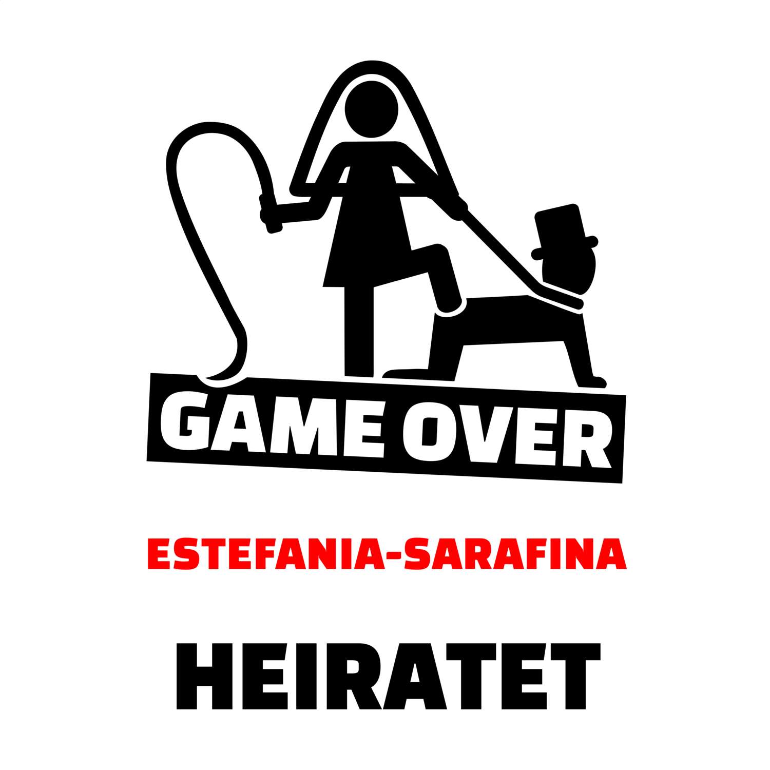 JGA T-Shirt »Game Over« für den Namen »Estefania-Sarafina«