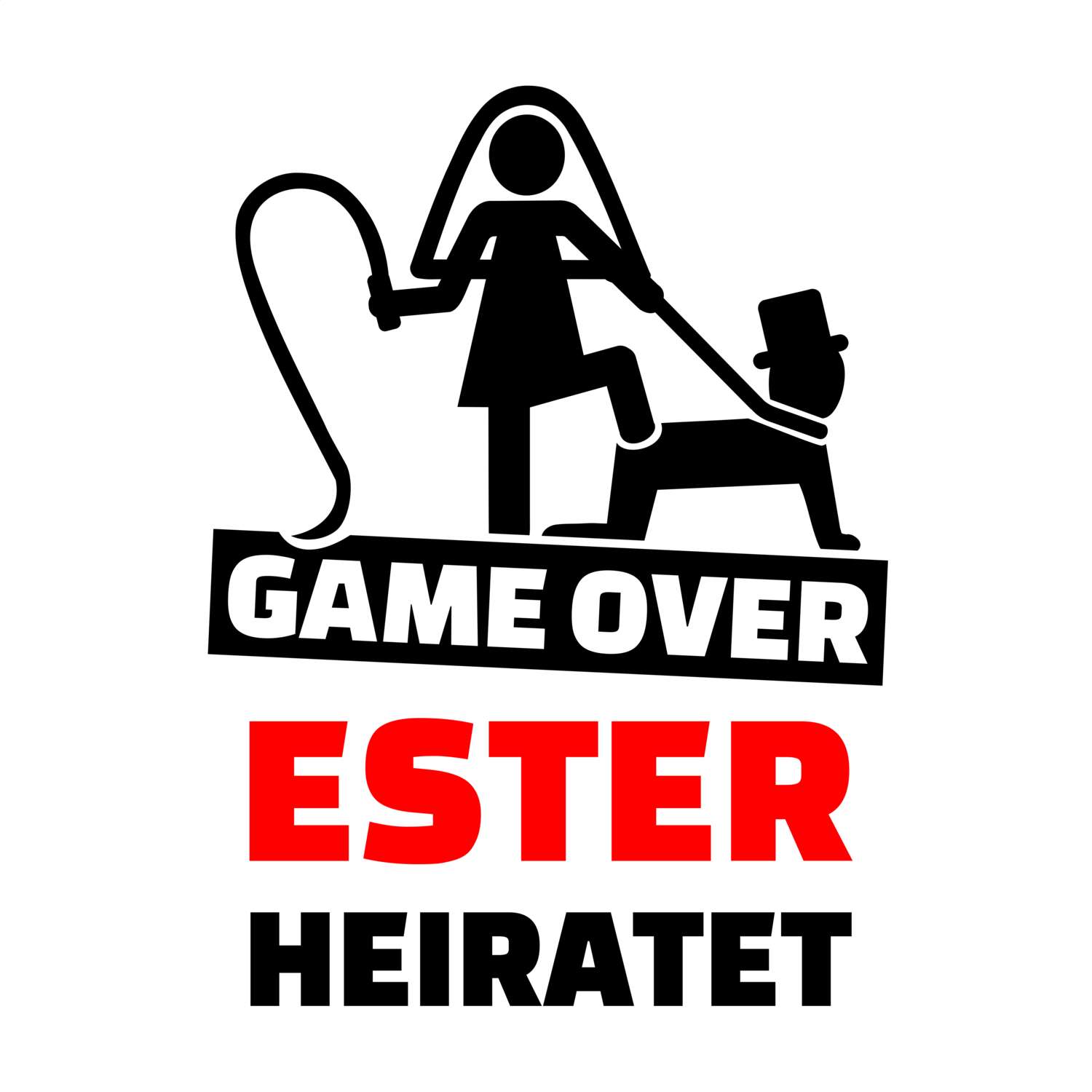 JGA T-Shirt »Game Over« für den Namen »Ester«