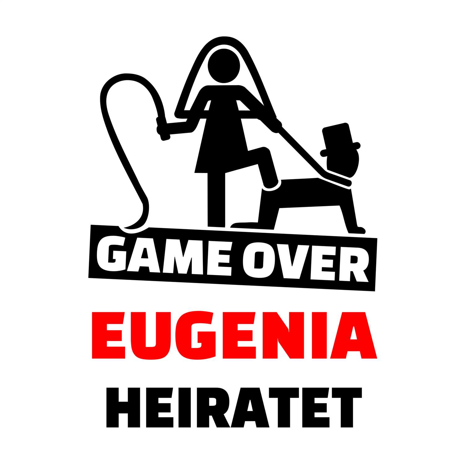 JGA T-Shirt »Game Over« für den Namen »Eugenia«